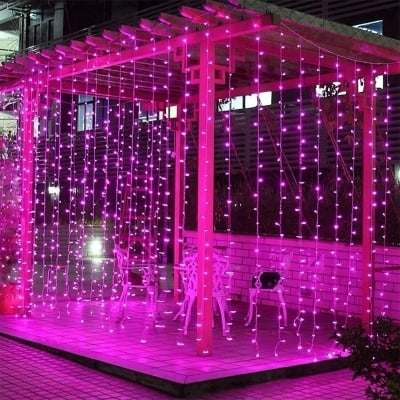 Picture of Pink 80 LED Fairy Light for Decoration 8 Modes Remote Box – 10 Meter Electric Corded String Lights (Plug System) - Wedding, Birthday Decorations Light