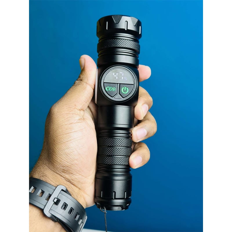 Picture of GearUP K60 Rechargeable Flashlight 10W COB + LED Torchlight Super Bright USB Type-C Waterproof Search Light with Magnetic Tail Zoom Focus Emergency Camping Outdoor Torch