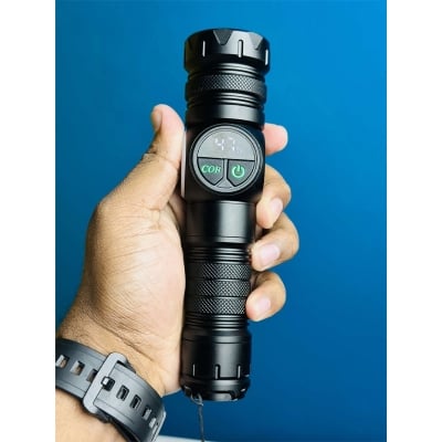 Picture of GearUP K60 Rechargeable Flashlight 10W COB + LED Torchlight Super Bright USB Type-C Waterproof Search Light with Magnetic Tail Zoom Focus Emergency Camping Outdoor Torch