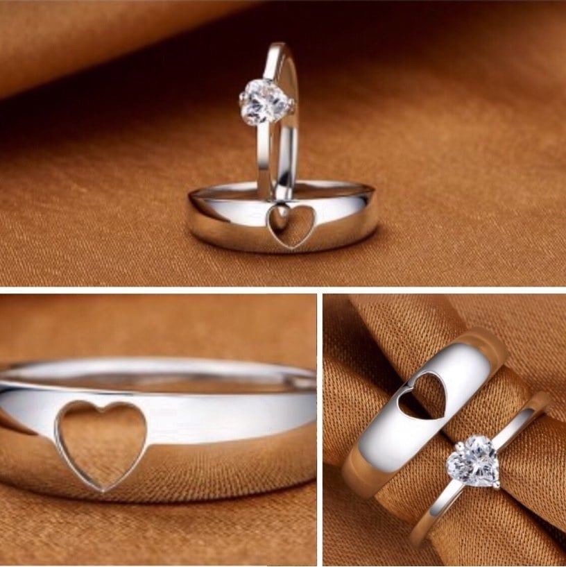 Picture of Prince And Princess Couple Finger Ring - Silver - Adjustable