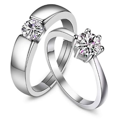 Picture of Unique Couple Lover Finger Rings Men and women - Silver - Adjustable