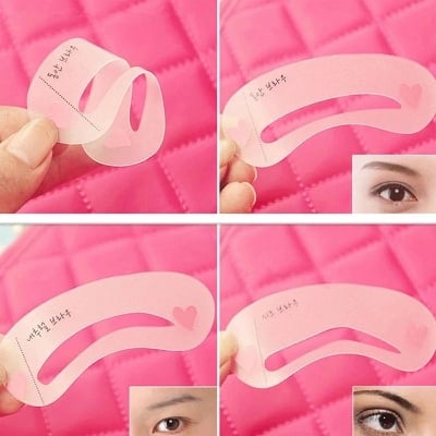 Picture of Eyebrow kit Shaper Stencil Card Makeup Tools - Multicolor
