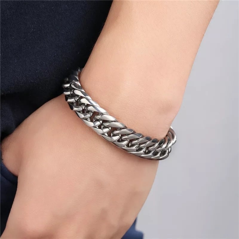 Picture of Men's Powerful Stainless Steel Bracelet-1pc - Silver - Adjustable