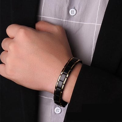 Picture of Men's Powerful Stainless Steel Bracelet-1pc - Black - Adjustable