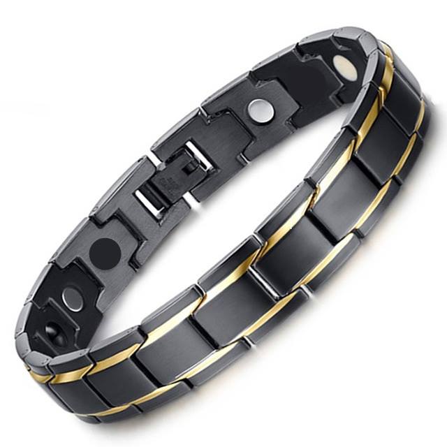Picture of Men's Powerful Stainless Steel Bracelet-1pc - Black - Adjustable