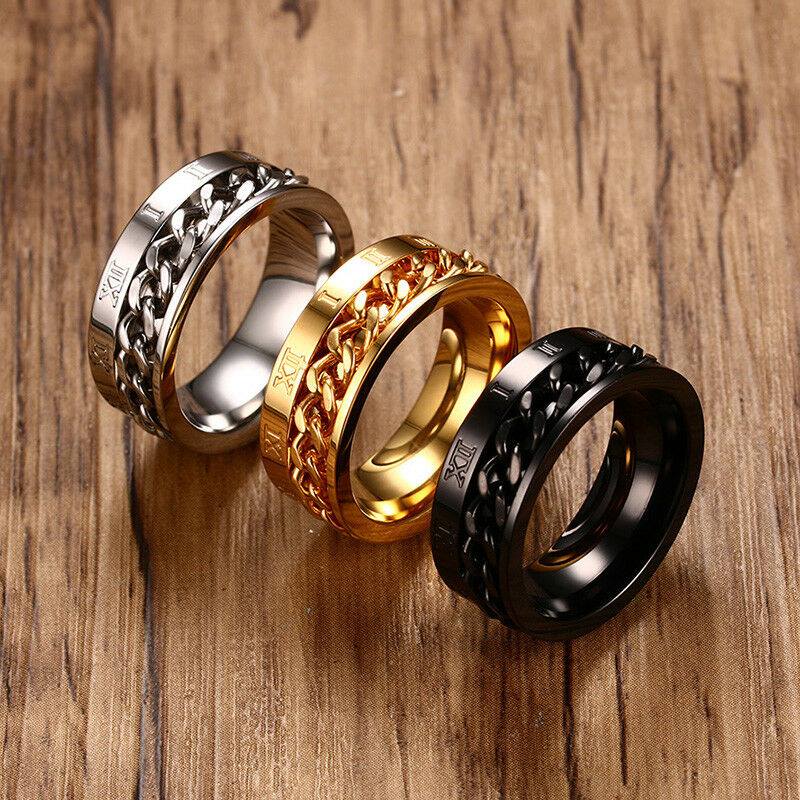 Picture of Black Stainless Steel Finger Ring - Black