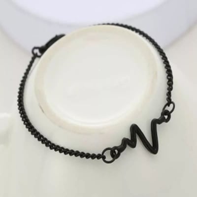 Picture of black stainless steel bracelet for men - Black