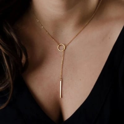 Picture of Short Chain Bohemian Pendant Necklaces - Gold - Adjustable