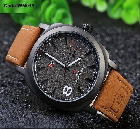 Picture of Brown Leather Strap Analog Watch for Men - Brown