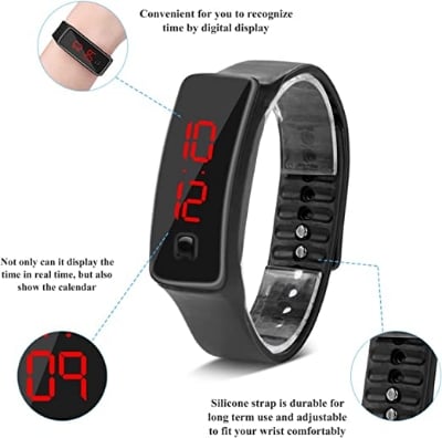 Picture of LED Digital Watches Touch Movement Wristwatch - Black