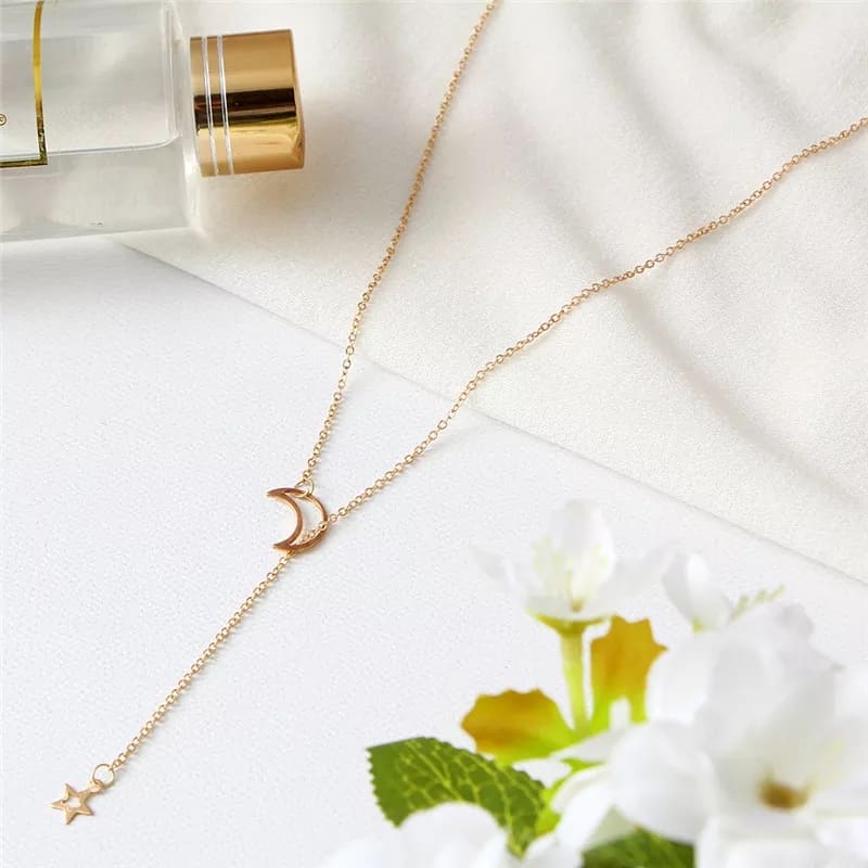 Picture of New Necklaces Star & Moon Pendant Necklaces for Women - Golden - Adjustable
