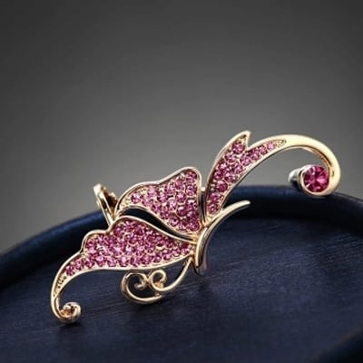 Picture of Butterfly Chain Earrings Ear Bone Clip Integrated Ear Jewelry For Girl and Women - Multicolor