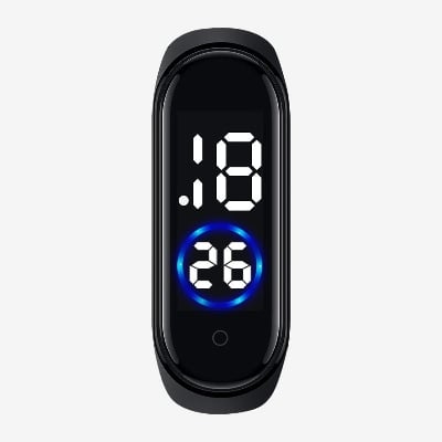 Picture of Silicone New Fashion LED Sports Watch Waterproof - Black
