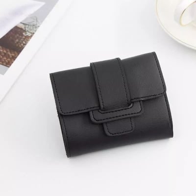 Picture of Women Cute  Wallet Pocket Purse Card Holder Patchwork Wallet Lady Female Fashion Short Coin Purse Money Bag - Black