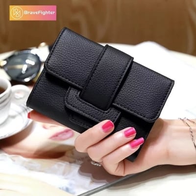 Picture of Women Cute  Wallet Pocket Purse Card Holder Patchwork Wallet Lady Female Fashion Short Coin Purse Money Bag - Black