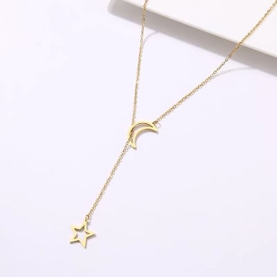 Picture of moon Chain for girls - Gold - Adjustable