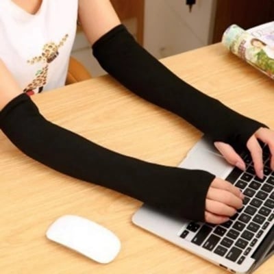 Picture of Lets Slim Hand Sleeves uv outdoor sports sun protection Black Color - Black - One Size