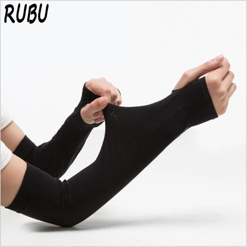 Picture of Hand Sleeves uv outdoor sports sun protection Black Color - Black - One Size