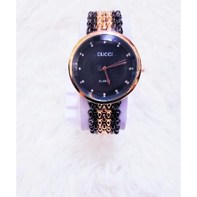 Picture of Stainless Steel Female Clock Ladies Fashion Casual Quartz Watch - Black