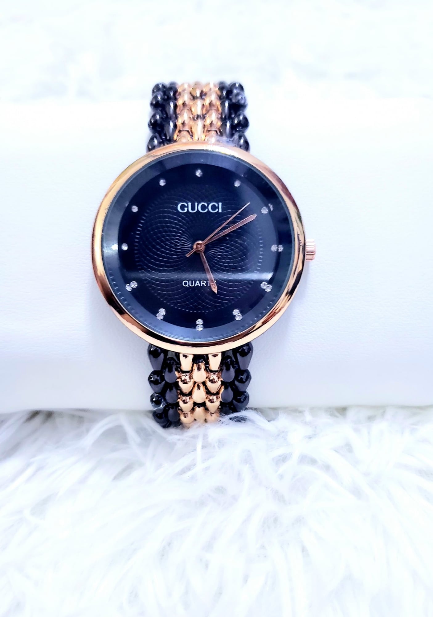 Picture of Stainless Steel Female Clock Ladies Fashion Casual Quartz Watch - Black