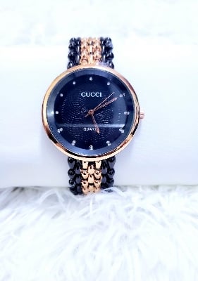 Picture of Stainless Steel Female Clock Ladies Fashion Casual Quartz Watch - Black