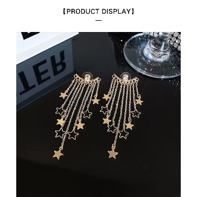Picture of Stylish Multicolor Chain Jhumka Ear Ring for Women Fashionable - Gold