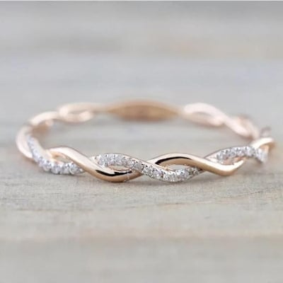 Picture of Stone  Rope Finger Ring For Women - Gold