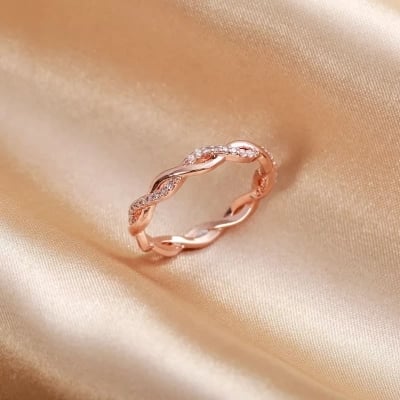 Picture of Stone  Rope Finger Ring For Women - Gold