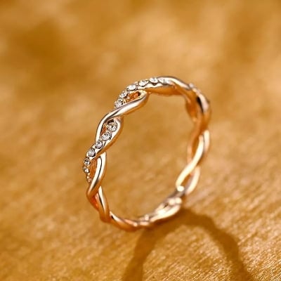 Picture of Fashion Twist Rope Rings  For Women - Gold