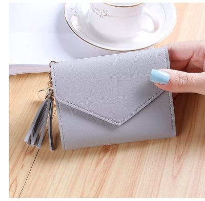 Picture of PU Leather Coin Purse Mini Key Chain Small Wallet