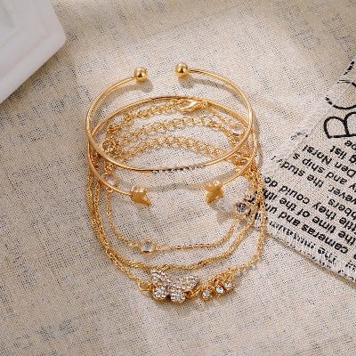 Picture of 5pcs Butterfly Bracelet Set For Women - Bracelet - Gold
