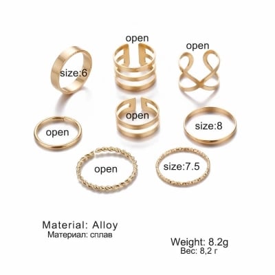 Picture of Fashion Hollow Crystal Ring For Women - Gold - Adjustable