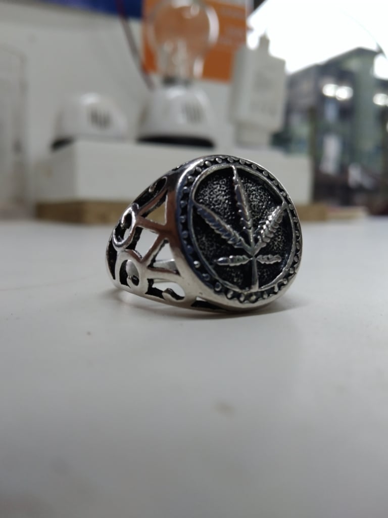 Picture of Men Ancient Silver Color Drop Ring For Men - Silver - Adjustable