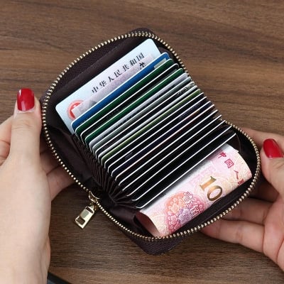Picture of Business Card Holder Wallet Women/men ID/Credit Card Holder Wallet Case - Black