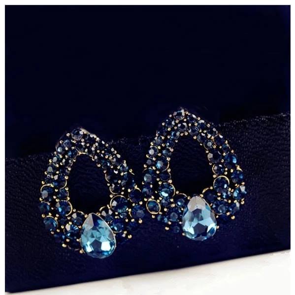 Picture of Cute crystal Style Dangle earrings for women girl - Blue