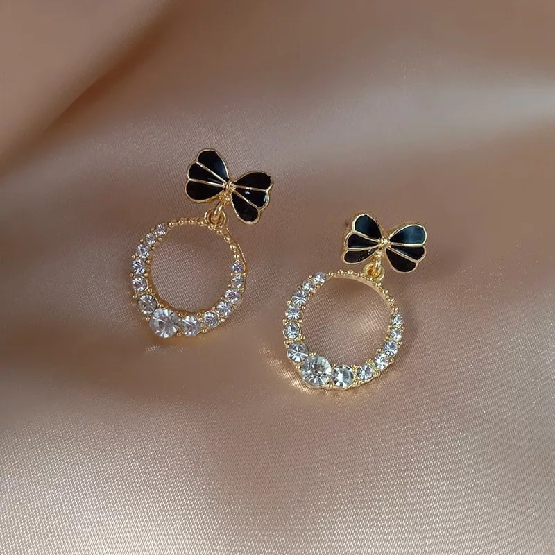 Picture of New Glitter  Earrings For Women - Black - Adjustable