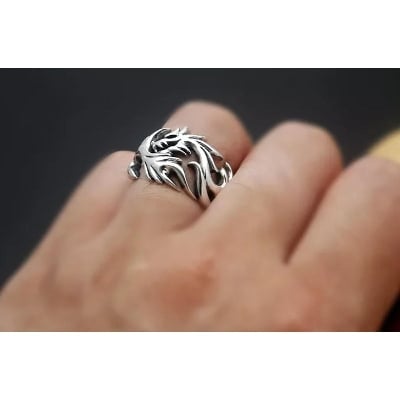 Picture of Sterling Silver Dragon Ring  Opening Vintage Thai Silver Ring - Silver - Adjustable