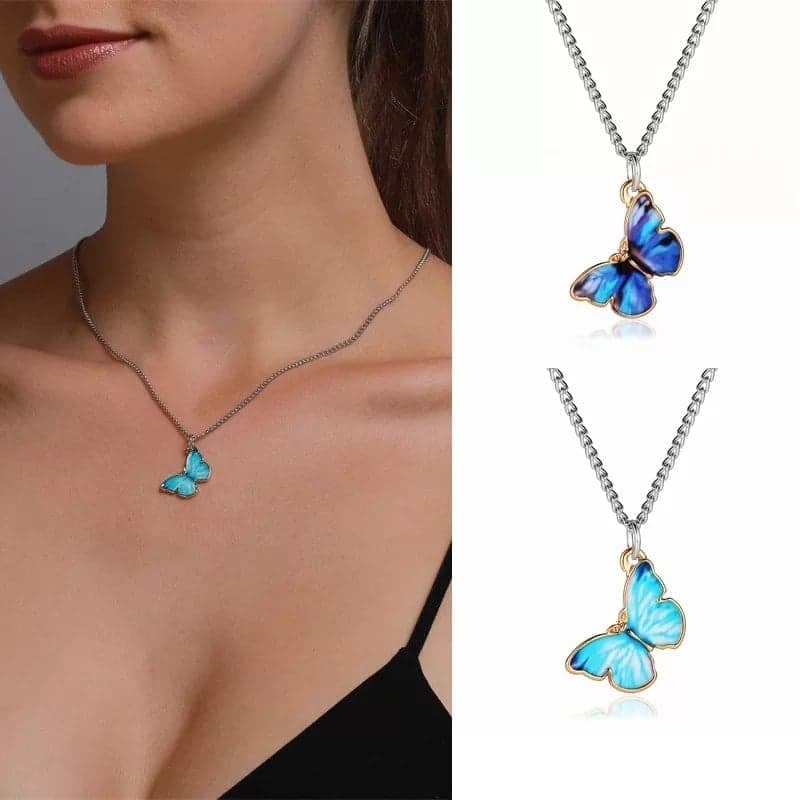 Picture of Butterfly Chain Pendant Necklace For Women - 44CM