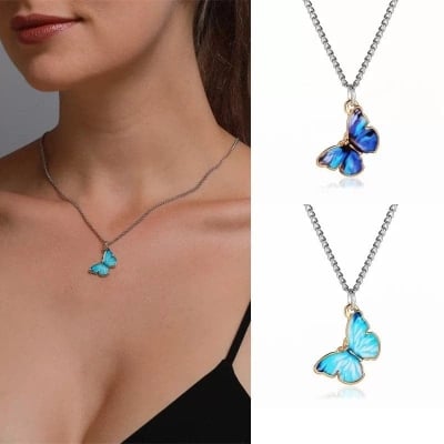 Picture of Butterfly Chain Pendant Necklace For Women - 44CM