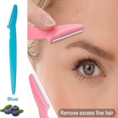 Picture of 1Pcs Eyebrow Face Razor Trimmer Shaper Shaver Blade Hair Remover Tool - pink