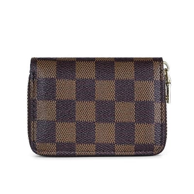 Picture of Male Female Leather Card Holder Small Zipper Wallet