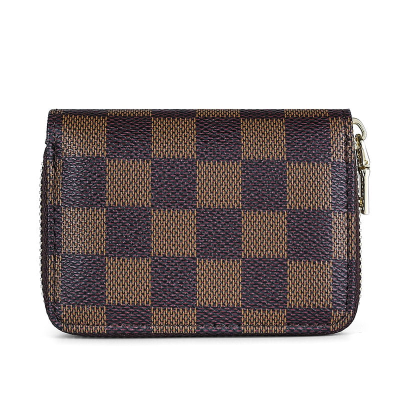 Picture of Male Female Leather Card Holder Small Zipper Wallet