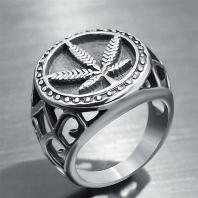 Picture of Ancient Drop Ring for Men - Silver - Silver