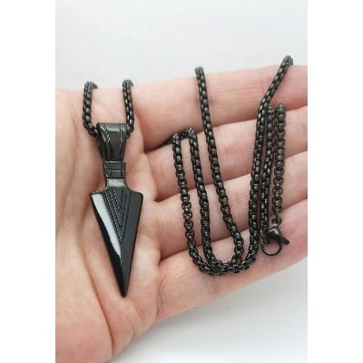 Picture of Fashion New Pendant Necklace Men Punk Trendy Simple Stainless Steel Chain Jewellery Gift