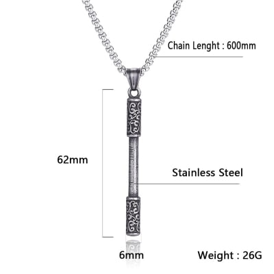 Picture of Fashion New Pendant Necklace Men Punk Trendy Simple Stainless Steel Chain Jewellery Gift