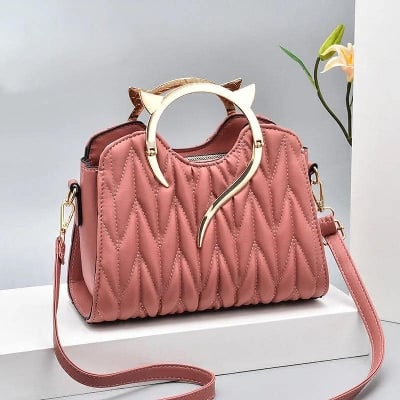 Picture of Women Lady Leather Handbag Shoulder Bag Crossbody Satchel Messenger Purse Tote/Fashonable bag for women College Bag - Maroon