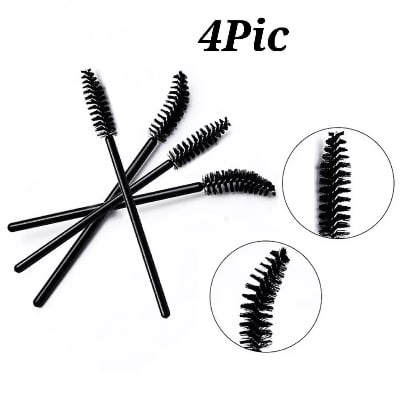 Picture of 4pcs Eyebrow Mascara Wand Applicator Brush Spoons Cosmetic Brush Set - Multicolor
