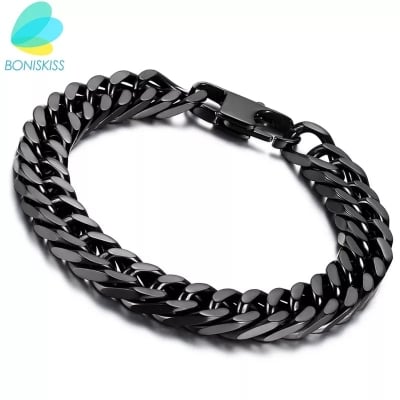 Picture of Stainless Steel Bracelet for Men - Black - Adjustable