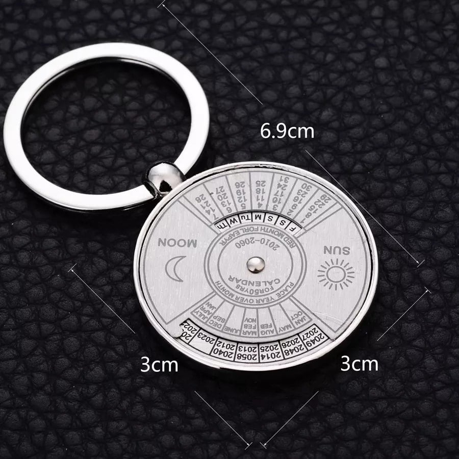 Picture of 50 Year Metal Perpetual Calendar Key Ring | Silver Colour - Silver