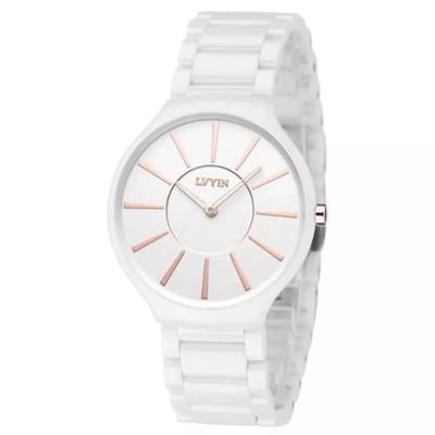 Picture of Ceramic Round Steeliness Steel Best Watch For Men's And WomanWhite